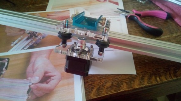 Completed laser/motor assembly minus laser