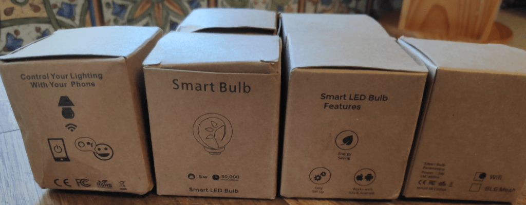 Smart Bulbs in boxes from ZemiSmart - see info in picture