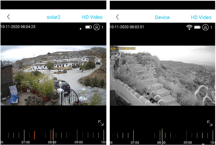 IP67 (left) and Minuteman (right) cameras - same location, same time.