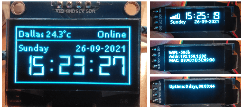 SH1106 display and ssd1306 display (3 PAGES)