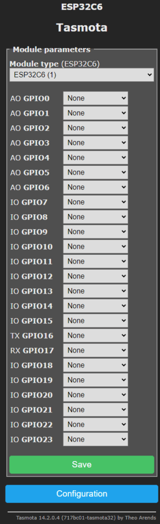 Tasmota on ESP32-C6