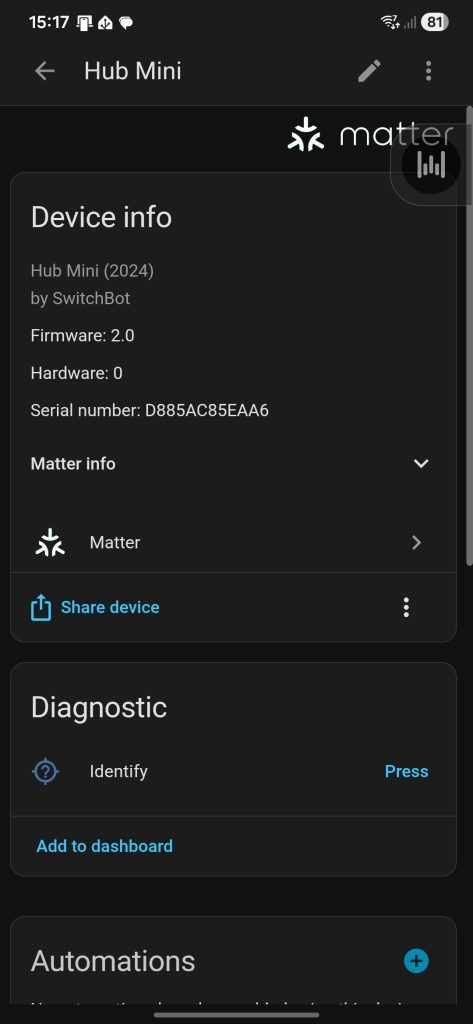 Home Assistant Matter Integration