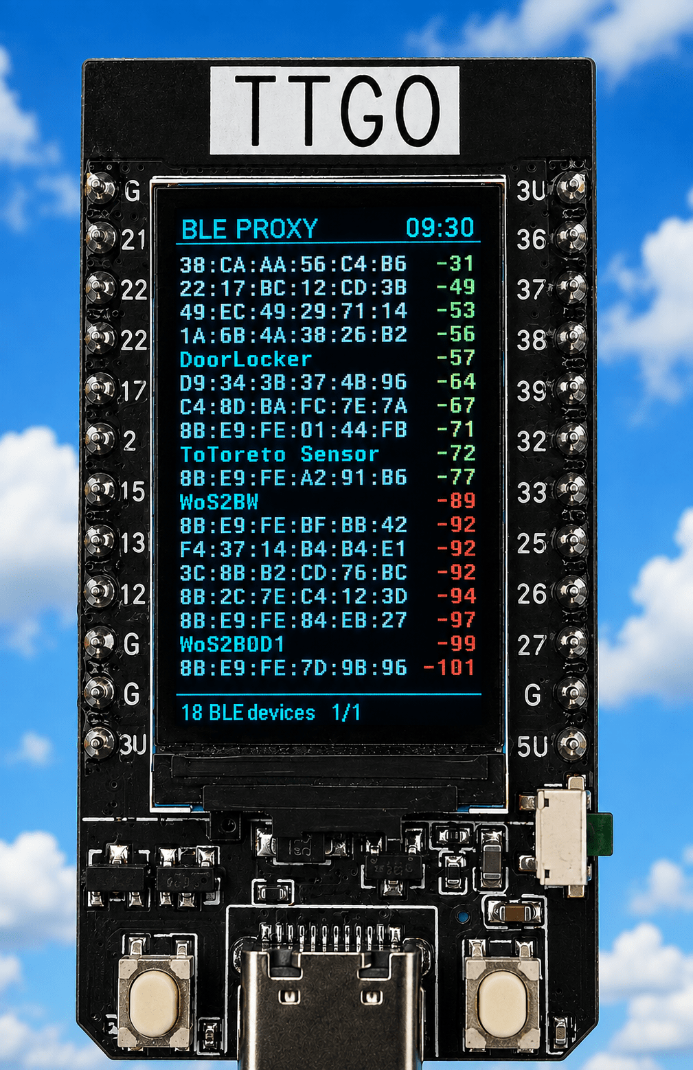 TTTGO BLE Proxy with Scanner