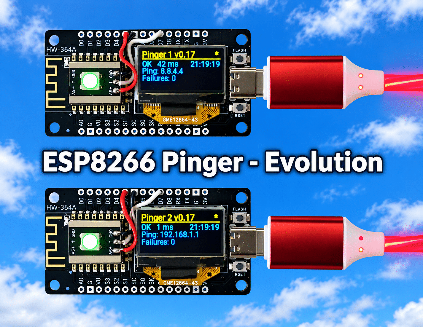 ESP8266 + ESPHome - Pinger - Evolved