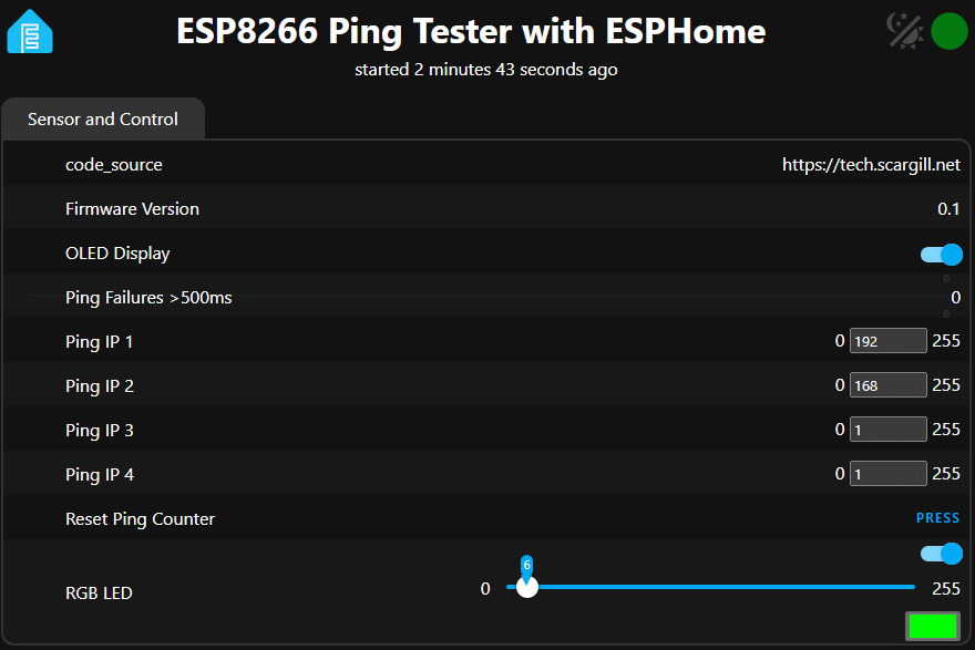ESP8266-based Ping tester - Peter Scargill